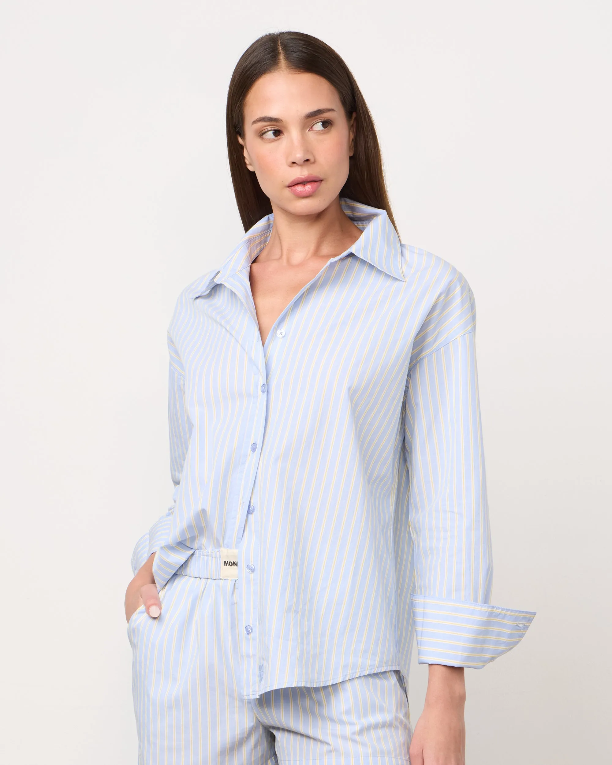 Stripe Poplin Oversized Shirt