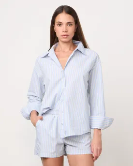 Stripe Poplin Oversized Shirt