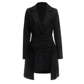 The Georgine Pinstripe Long Tail Blazer