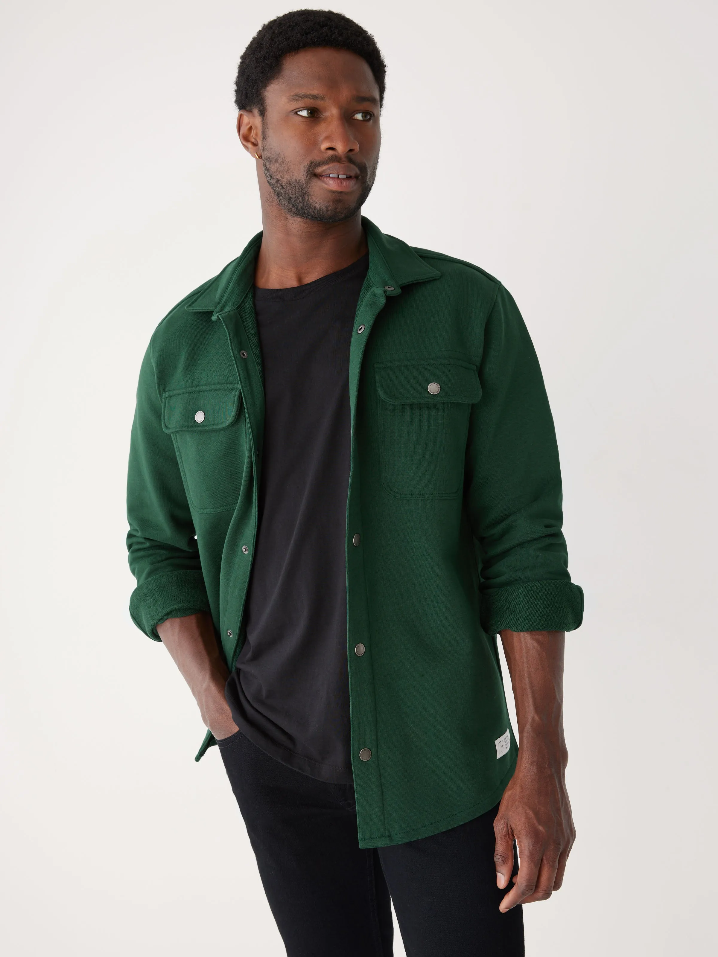 The Jordan French Terry Overshirt in Pine Grove