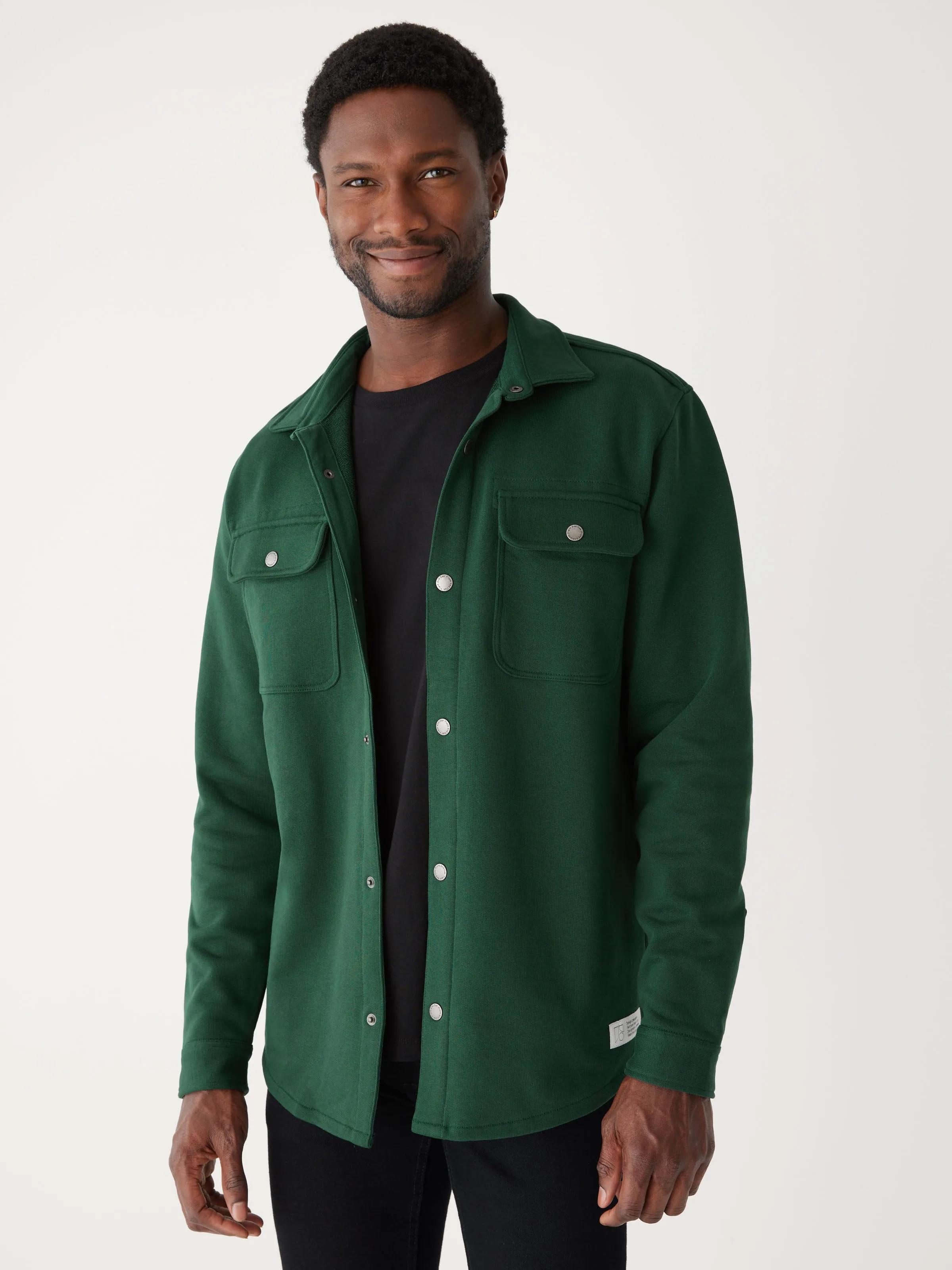 The Jordan French Terry Overshirt in Pine Grove