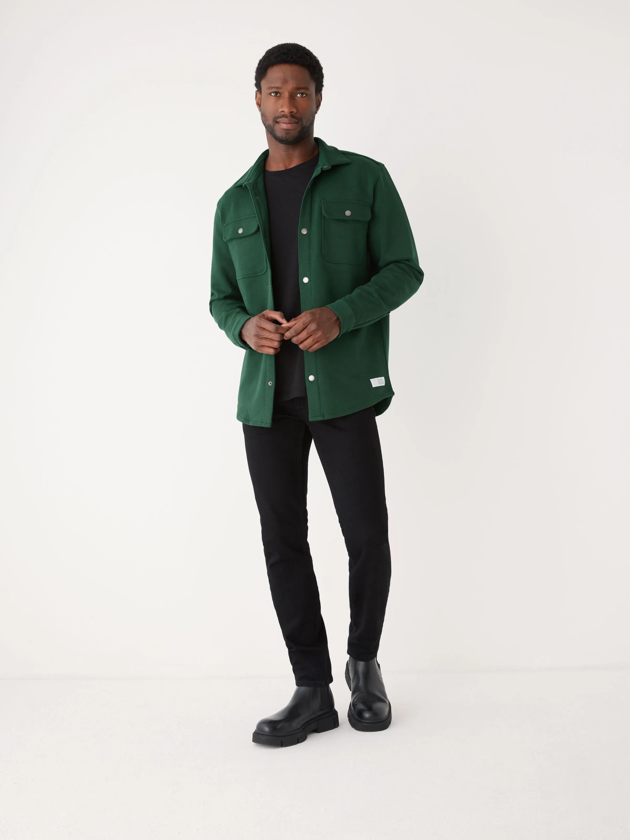 The Jordan French Terry Overshirt in Pine Grove