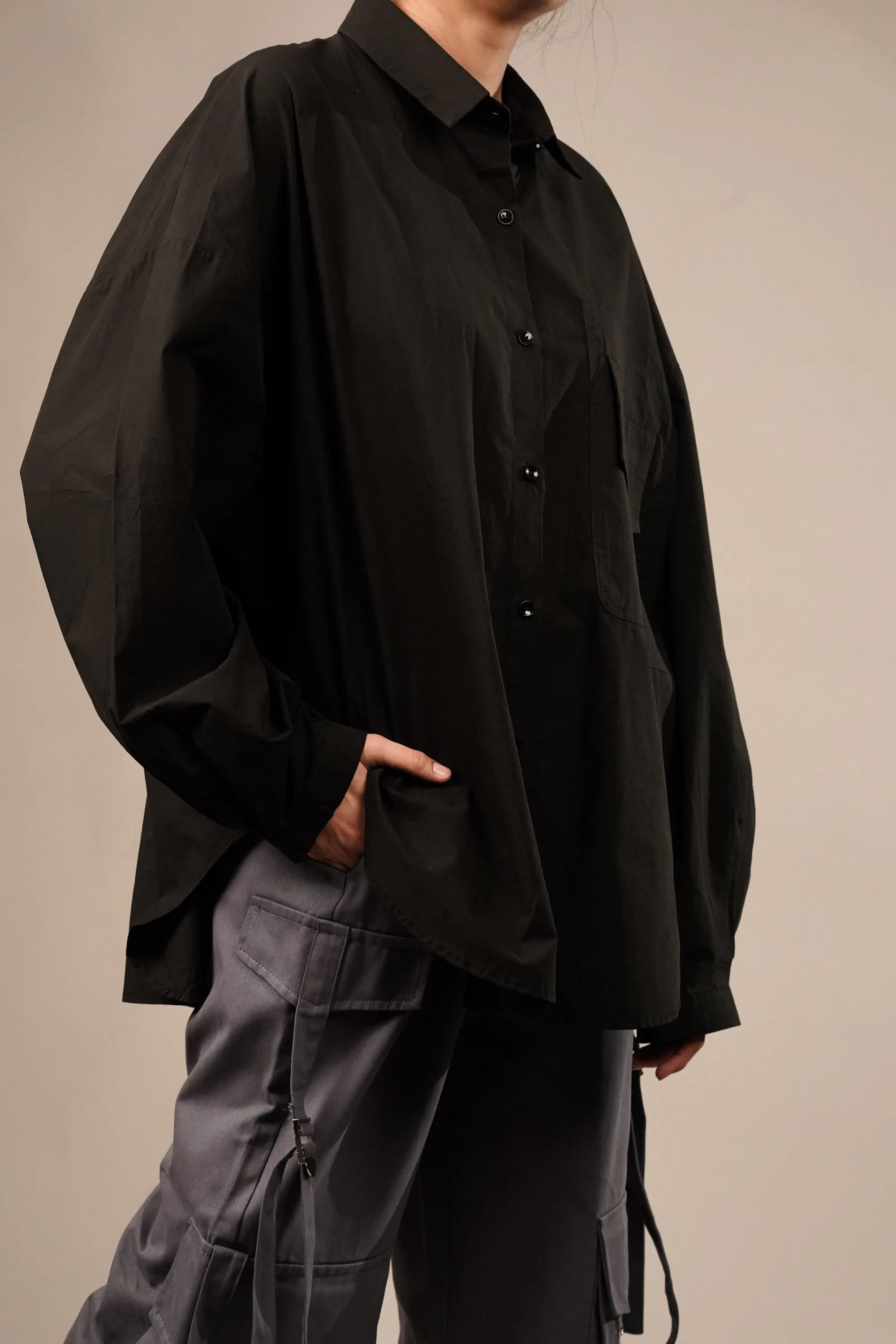 Urbanite Black Oversized Shirt