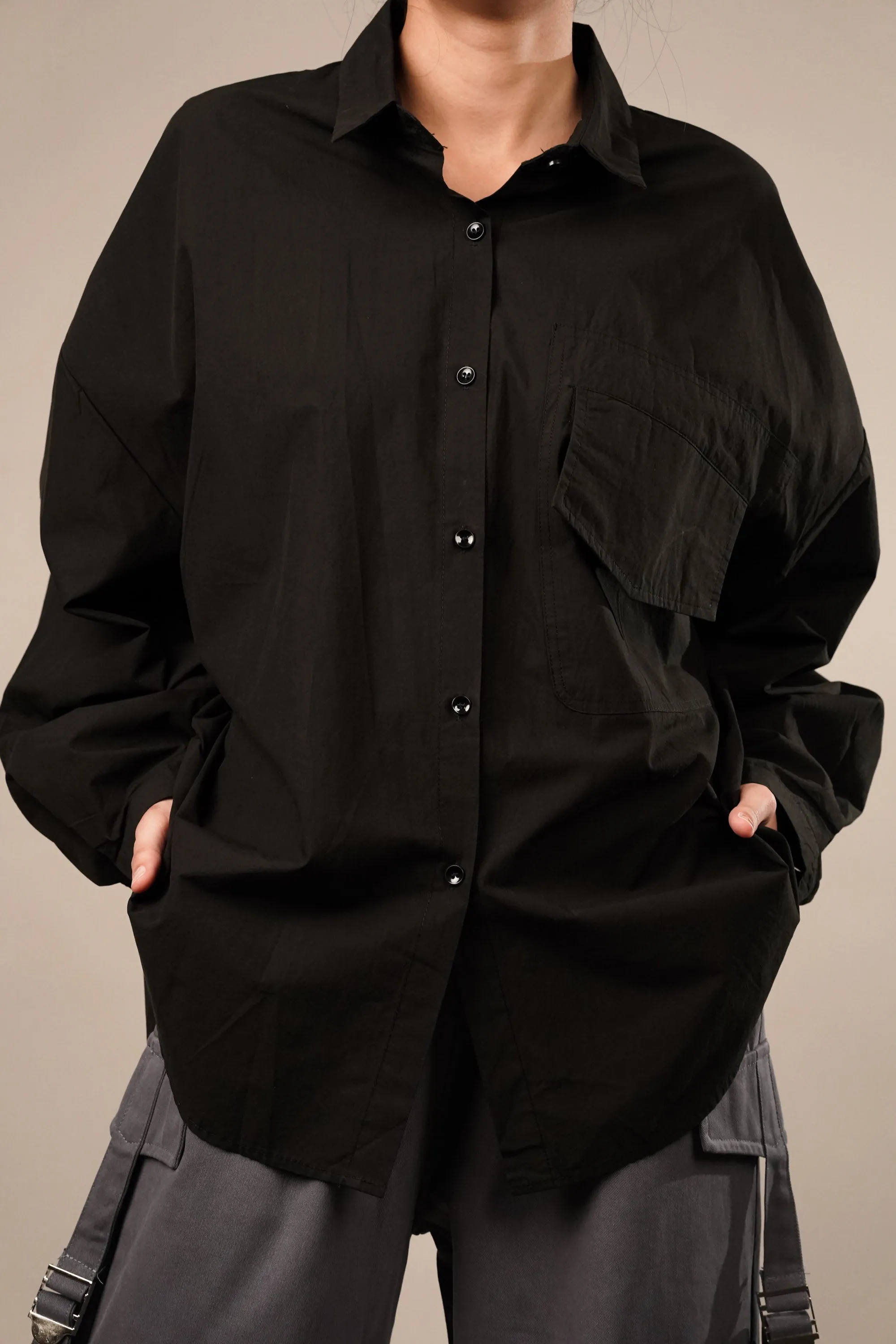 Urbanite Black Oversized Shirt