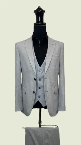 Vercini Men's Luxurious Gray Suit with Paisley Detail