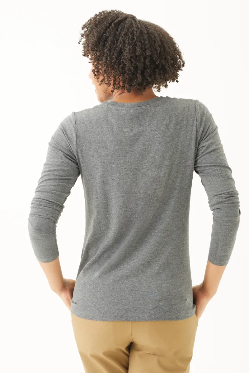 Women's Bamboo Cotton Long-Sleeve Crew Tee-All Sales Final