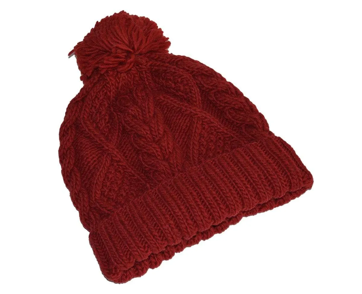 Women's Nepalese Merino Wool Cableknit Hat