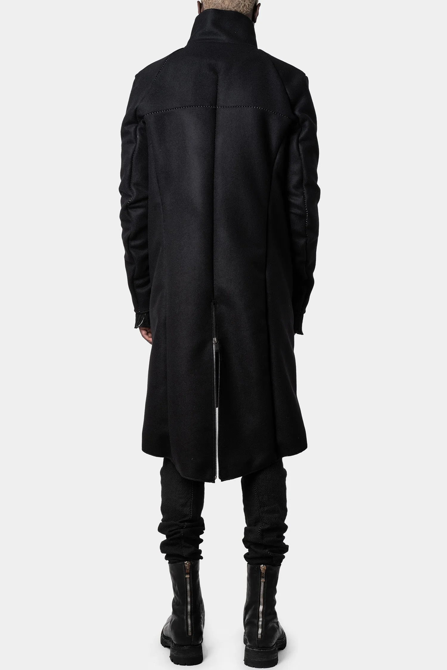 Wool / cashmere moto coat