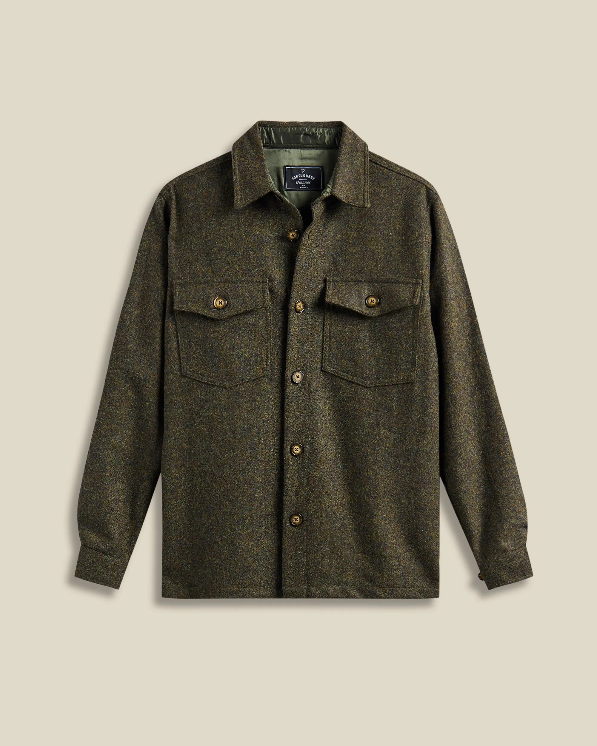 Wool Field Overshirt - Forest Green