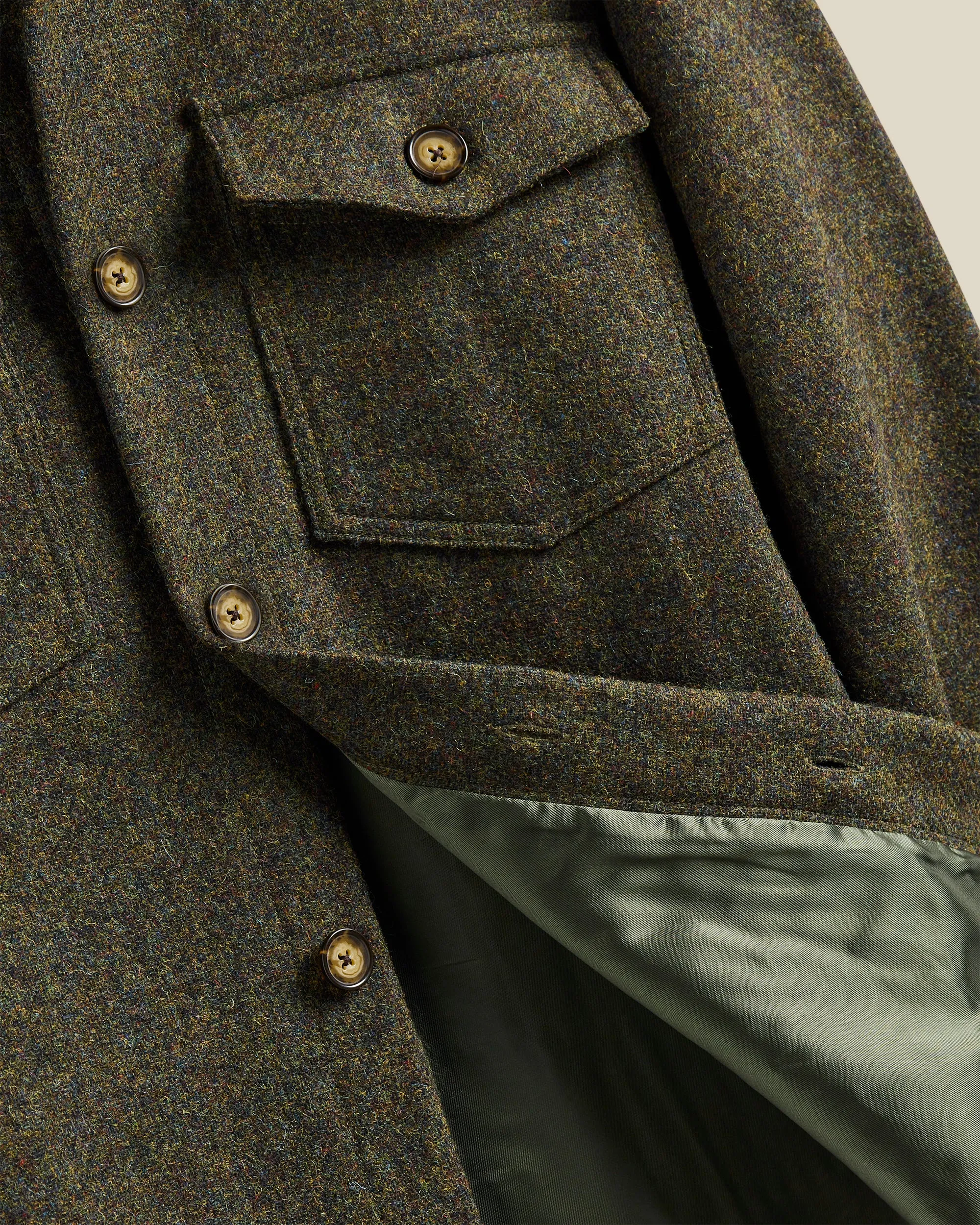 Wool Field Overshirt - Forest Green